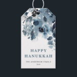 Watercolor Blue Flowers Happy Hanukkah Gift Tags<br><div class="desc">Happy Hanukkah! Add a beautiful floral accent to your gifts with these floral gift tags. It features a watercolour pattern of blue flowers. The texts are fully editable for any event. Matching items are available.</div>