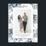 Watercolor Blue Flowers Happy Hanukkah Photo Holiday Postcard<br><div class="desc">Happy Hanukkah! Send warm holiday greetings to your family and friends with this customisable Hanukkah postcard. It features a watercolour pattern of blue flowers. Personalise this photo Hanukkah postcard by adding your details. This botanical Hanukkah postcard is available in a variety of cardstock.</div>