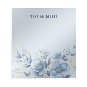 Watercolor Blue Flowers Notepad