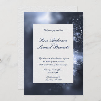 Watercolor Blue Flowers Wedding Invitation