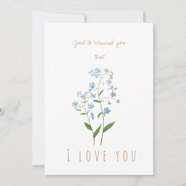 watercolor blue forget me not greeting card (Front)