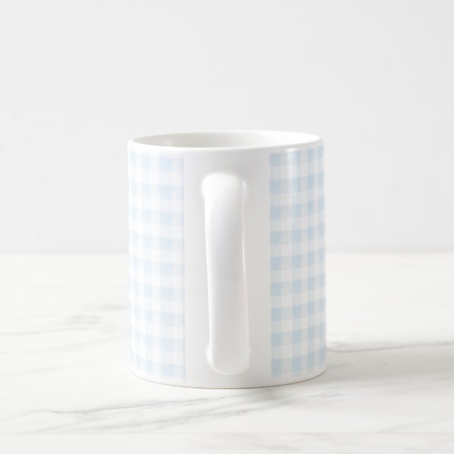 Watercolor Blue Gingham Coffee Mug (Handle)