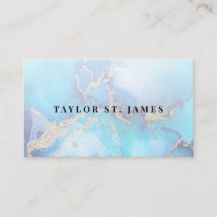Watercolor Blue Gold Business Card