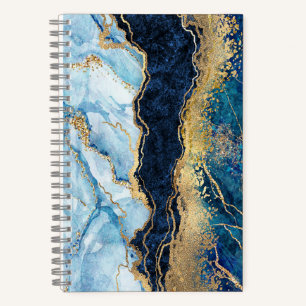Watercolor Blue Gold Marble      Notebook