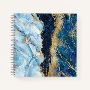 Watercolor Blue Gold Marble      Notebook
