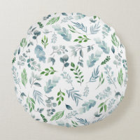 Watercolor Blue Green Botanical Eucalyptus Foliage