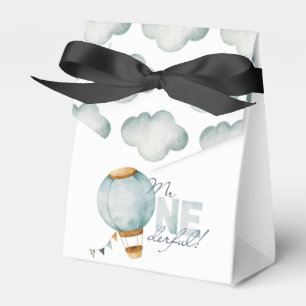 Watercolor Blue Hot Air Balloon Paper Favor Box