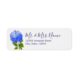 Watercolor Blue Hydrangea