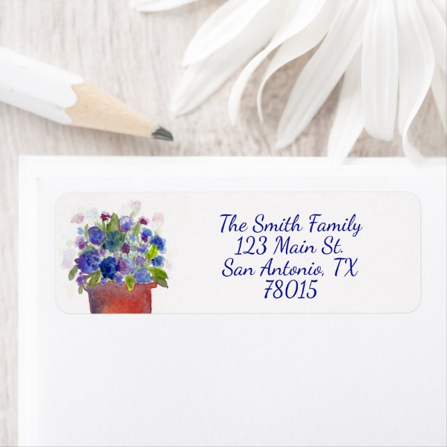 Watercolor Blue Hydrangea (Insitu)