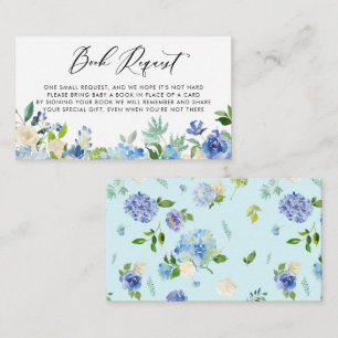 Watercolor Blue Hydrangea Flowers Book Request Enclosure Card