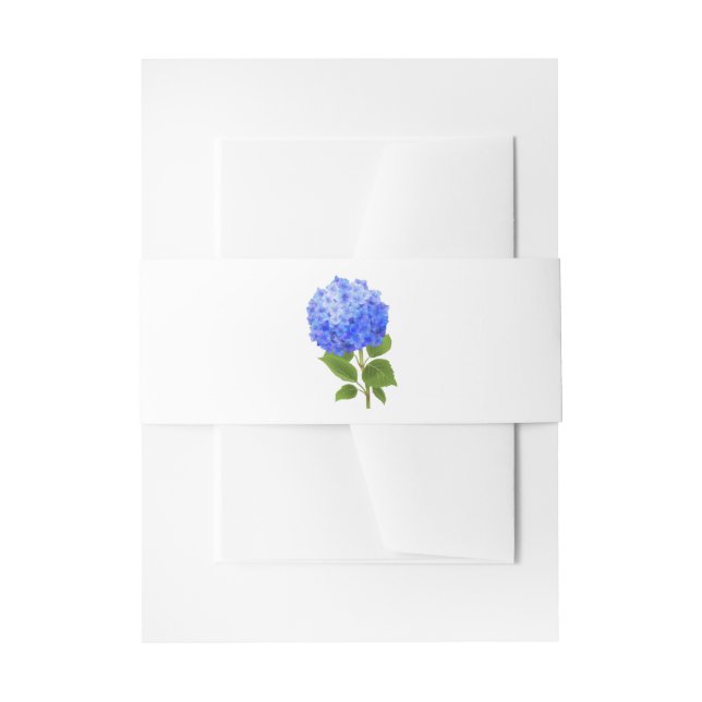 Watercolor Blue Hydrangea Invitation Belly Band (Front Example)