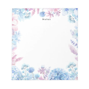 Watercolor Blue Hydrangeas Personalised Notepad
