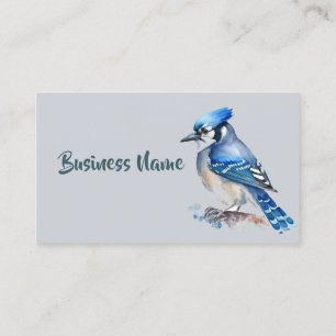 Watercolor Blue Jay Bird Nature Art Business Business Card