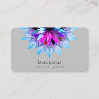 Watercolor Blue Lotus Flower Logo Massage Yoga Business Card