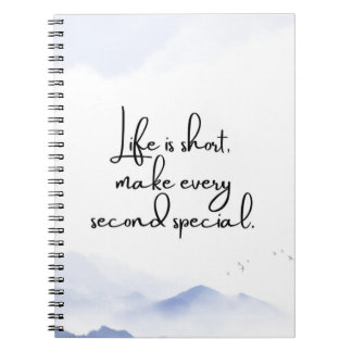 Watercolor Blue Minimalist Motivational Quote Notebook