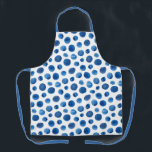 Watercolor blue navy polka dots. Modern pattern Apron<br><div class="desc">Watercolor blue navy polka dots pattern apron.</div>
