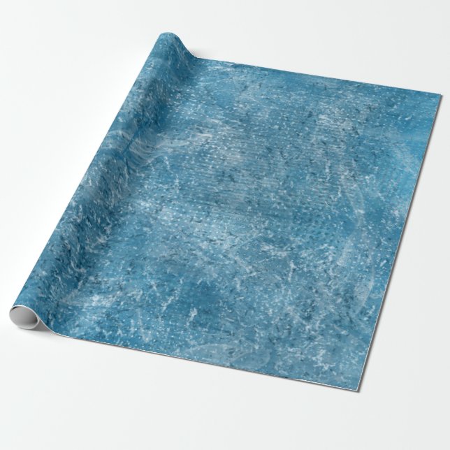 Watercolor blue ocean texture wrapping paper (Unrolled)