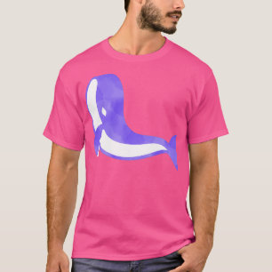 watercolor blue ocean whale 1 T-Shirt
