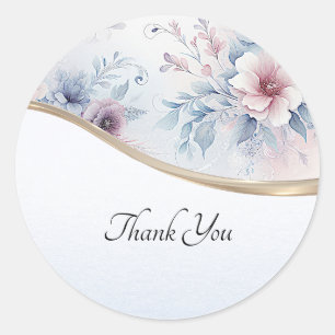 Watercolor Blue Pink Floral Sticker