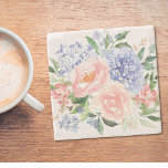 Watercolor Blue Pink Hydrangea Peony Spring Floral Stone Coaster<br><div class="desc">Elevate your table with our Watercolor Floral Stone Coaster,  showcasing blue hydrangea,  pink peony,  and rose illustrations in pastel hues. A touch of spring for your home!</div>