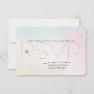 Watercolor Blue Pink Yellow Tie Dye RSVP Card