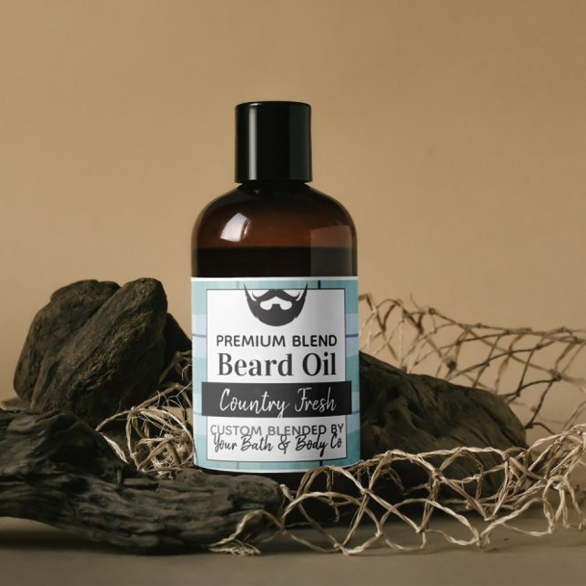 Watercolor Blue Plaid Beard Oil + Ingredients (Creator Uploaded)