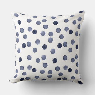 Watercolor Blue polka dot Cushion