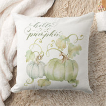 Watercolor Blue Pumpkins 20 x 20 Throw Pillow