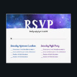 Watercolor Blue Purple Galaxy Bat Bar Mitzvah RSVP Announcement Postcard<br><div class="desc">Modern watercolor blue and purple rsvp postcards that you can personalise for your bat bar mitzvah party! The 2 toned elegant galaxy design illustrated by Raphaela Wilson also works perfectly for b'not / b'nai mitzvah celebrations as well. By customising these fun bar bat mitzvah rsvp cards further, you can reveal...</div>