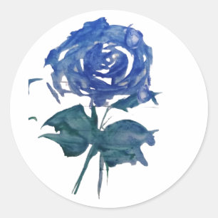  Watercolor Blue Rose Sticker