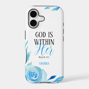 Watercolor Blue Roses Girly Christian
