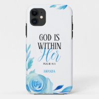 Watercolor Blue Roses Girly Christian
