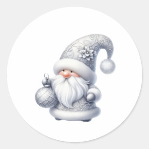 Watercolor Blue Santa Claus Illustration Classic Round Sticker