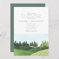 Watercolor Blue Sky Forest Wedding