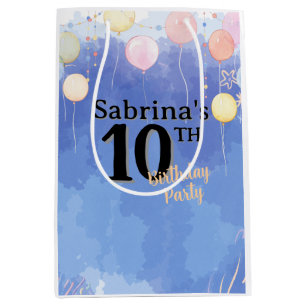 Watercolor Blue Sky Medium Gift Bag