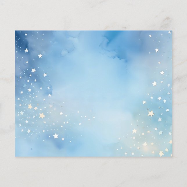 Watercolor blue sky with stars  (Back)