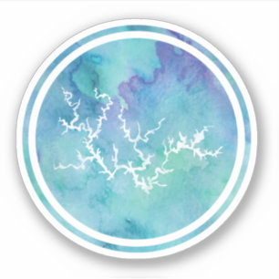 Watercolor Blue Smith Lake Simple Sticker