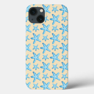 Watercolor Blue Starfish Pattern iPhone 13 Case