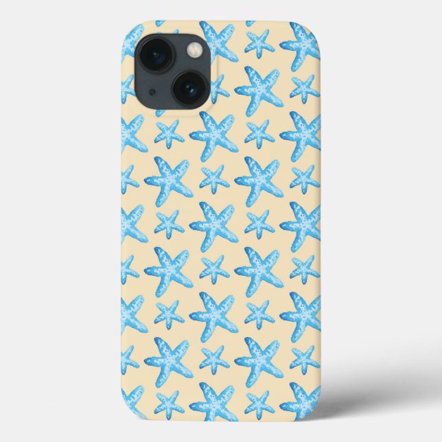 Watercolor Blue Starfish Pattern Case-Mate iPhone Case (Back)