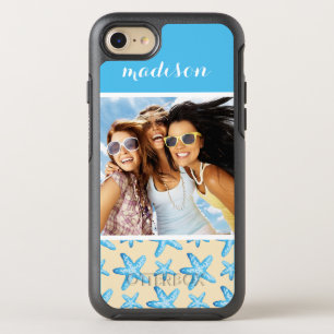 Watercolor Blue Starfish   Your Photo & Name OtterBox Symmetry iPhone 8/7 Case