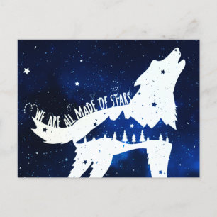 Watercolor Blue Stars Dream Cosmic Inspirational Holiday Postcard