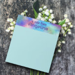 Watercolor blue teal green splash blue letter notepad<br><div class="desc">Watercolor blue teal green splash Notepad  with name.</div>