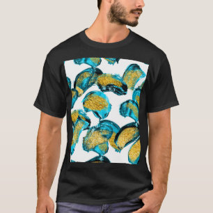 Watercolor blue, turquoise, gold art. T-Shirt