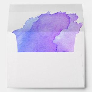 Watercolor Blue Violet Purple Return Address #LC Envelope