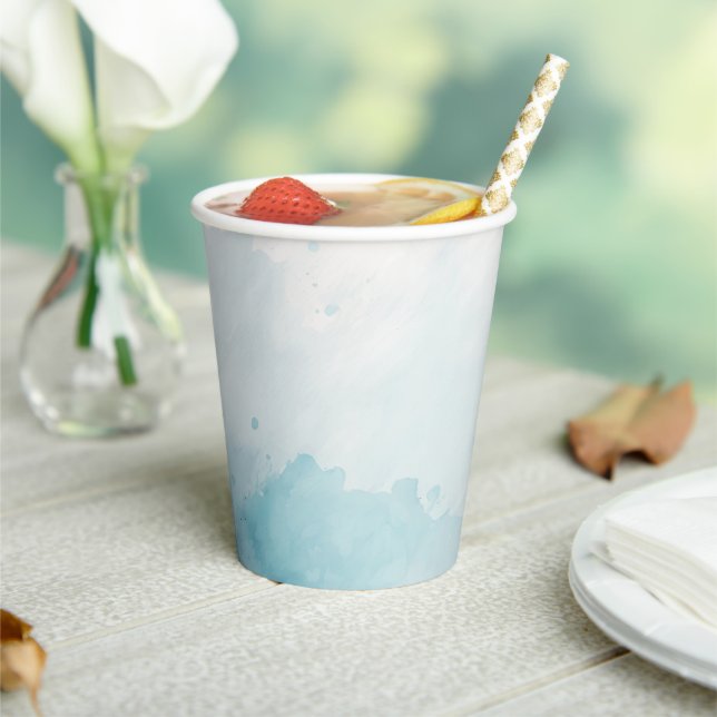 Watercolor Blue Wash Paper Cups (Insitu)