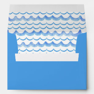 Watercolor Blue Wave Envelopes – Ocean Baby Shower