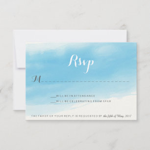 Watercolor Blue Wedding RSVP Card