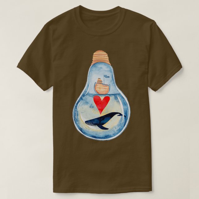 Watercolor Blue Whale 4 T-Shirt (Design Front)