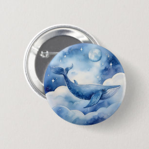Watercolor Blue Whale Dream 6 Cm Round Badge