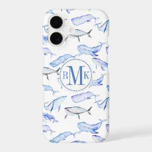 Watercolor Blue Whale Pattern